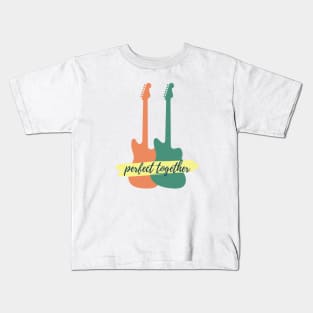 Perfect Together Offset Style Electric Guitars Silhouette Kids T-Shirt